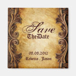 Elegant  western vintage wedding SaveTheDate Refrigerator Magnets