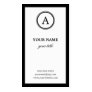 Elegant White and Black Monogram Business Cards