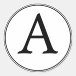 Elegant White and Black Monogram Stickers