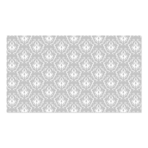 Elegant White and Gray Pattern. Damask. Business Card