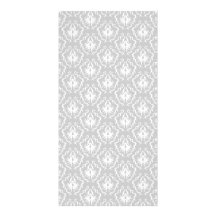 Elegant White and Gray Pattern. Damask. Personalized Photo Card