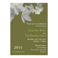 Elegant white azalea flowers graduation invitations