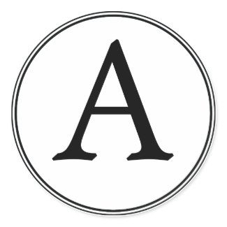 Elegant White & Black Monogram Stickers sticker