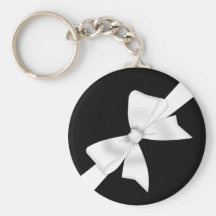 Elegant White Bow Key Chain