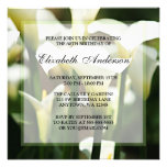 Elegant White Calla Lily 80th Birthday Party Personalized Invitations
