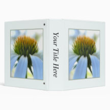 Elegant White Coneflower Vinyl Binders