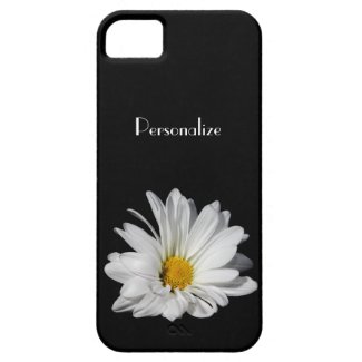 Elegant White Daisy Flower With Name iPhone 5 Case