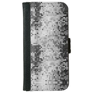 Elegant White Disco Ball Glitter & Sparkles iPhone 6 Wallet Case