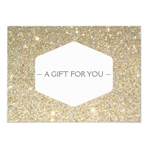 ELEGANT WHITE EMBLEM ON GOLD GLITTER Gift Card Zazzle