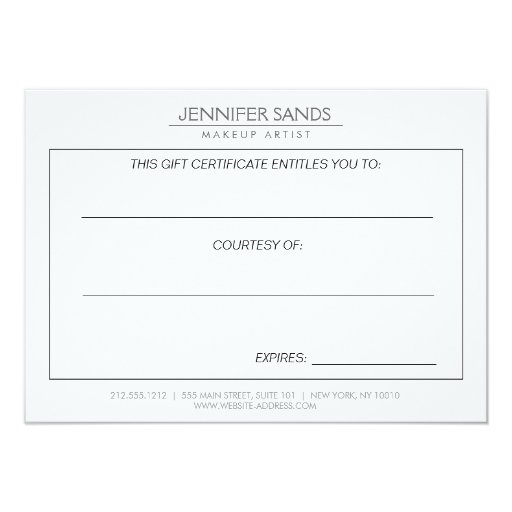 ELEGANT WHITE EMBLEM PINK GLITTER Gift Certificate Custom Invite