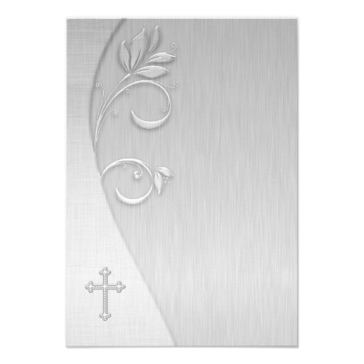 Elegant White First Communion Invitations