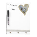 Elegant White Floral Heart Dry-Erase Whiteboards
