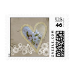 Elegant White Floral Heart Stamps