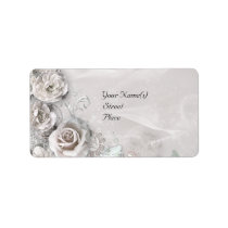 Elegant White Flowers Personalized Address Label