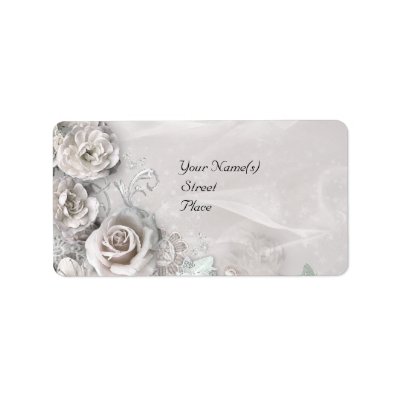 Elegant White Flowers Personalized Address Label