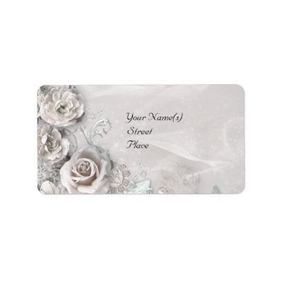 Elegant White Flowers Personalized Address Label