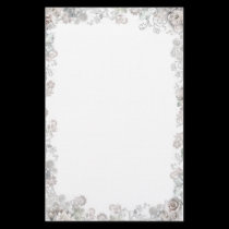 Elegant White Flowers stationery
