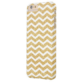 Elegant White Gold Glitter Zigzag Chevron Pattern Barely There iPhone 6 Plus Case