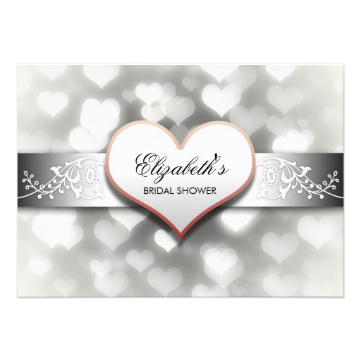 elegant white hearts bridal shower invitation