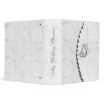 Elegant white lace Wedding Planner binders