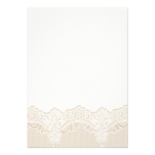 Elegant white lace with pearls wedding announcements