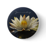 Elegant white lilly badges &amp; buttons - customize
