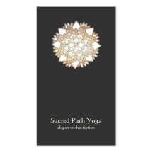 Elegant White Lotus Flower Mandala Business Card