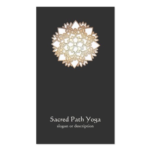Elegant White Lotus Flower Mandala Business Card (front side)