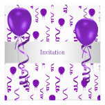 Elegant White Purple Balloon Special Party Event Announcements