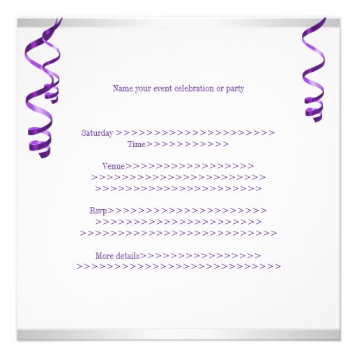 Elegant White Purple Balloon Special Party Event Announcements