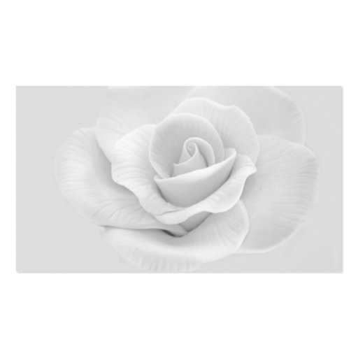Elegant White Rose Wedding Escort Card Business Card (back side)