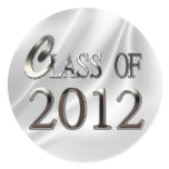 Elegant White Satin Class Of 2012 Grad Stickers