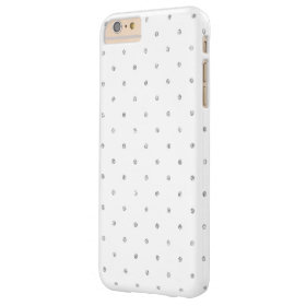 Elegant White Silver Glitter Polka Dots Pattern Barely There iPhone 6 Plus Case