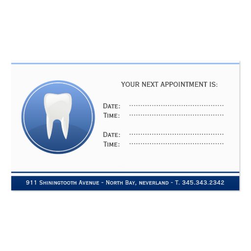 Elegant white teeth dentist dental business card (back side)