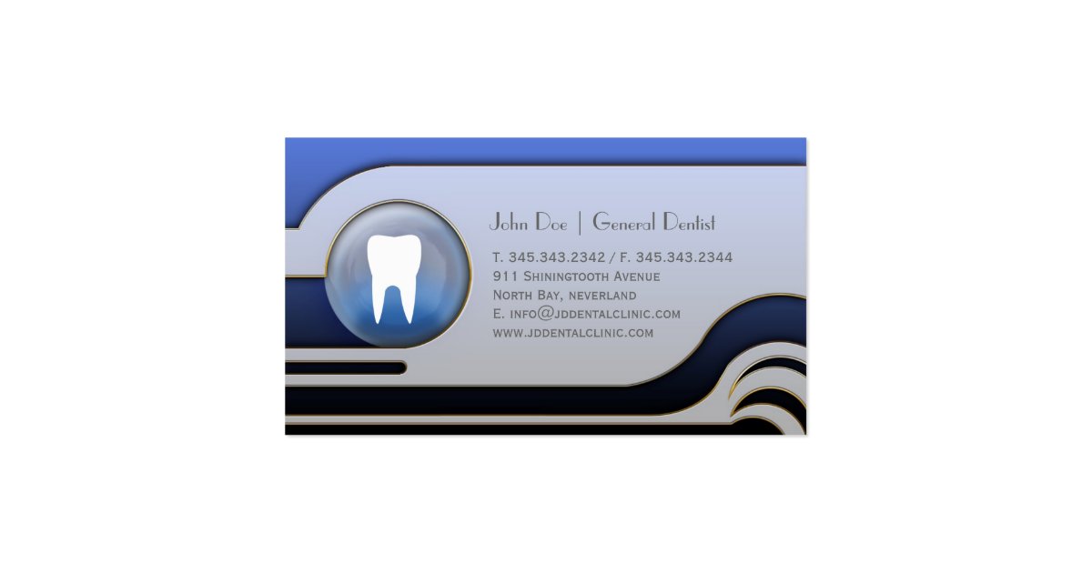 Elegant white teeth dentist dental business card Zazzle