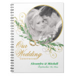 Elegant White Wedding Guestbook with Custom Photo notebooks
