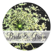 Elegant Wild Flower with Swirls Wedding Stickers by samack Elegant Wild Flower with Swirls Wedding Stickers