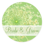 Elegant Wild Flower with Swirls Wedding Stickers