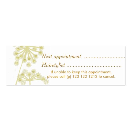 Elegant Wildflowers Flowers Business Card Templates (back side)