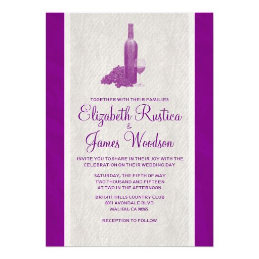 Elegant Wine Bottle Wedding Invitations (front side)