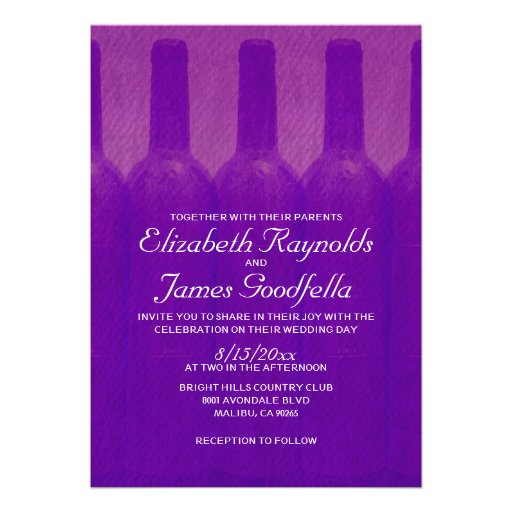 Elegant Wine Bottles Wedding Invitations