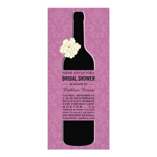 Elegant Wine Bridal Shower Invitations (front side)