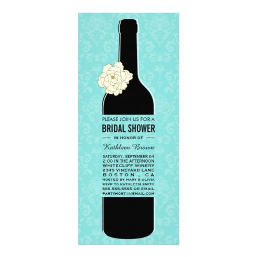 Elegant Wine Bridal Shower Invitations (front side)