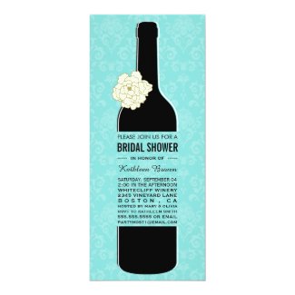 Elegant Wine Bridal Shower Invitations 4" X 9.25" Invitation Card