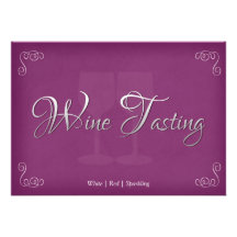 Elegant Wine Tasting Party Invitations in Pink
