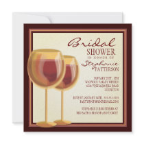 Elegant Wine Themed Bridal Shower Invitation