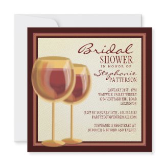 Elegant Wine Themed Bridal Shower Invitation zazzle_invitation