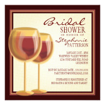 Elegant Wine Themed Bridal Shower Invitation