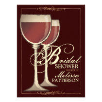 Elegant Wine Themed Bridal Shower Invitation invitations