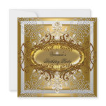 Elegant Womans Birthday Party Gold Silver White Custom Invitations